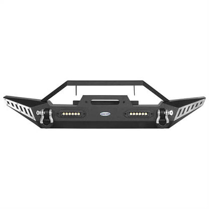 Blade Master Stubby Front Bumper w/Winch Plate & LED Accent Lights For 1987-2006 Jeep Wrangler TJ YJ-LandShaker
