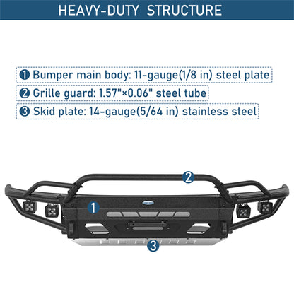 Tube Front Bumper w/ 4 LED Spot Lights For 2008-2010 Porsche Cayenne 957 - Landshaker4x4