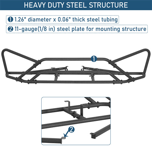 Front Bumper Rally Tubular Bumper For 2013-2017 Subaru XV Crosstrek - Landshaker4x4