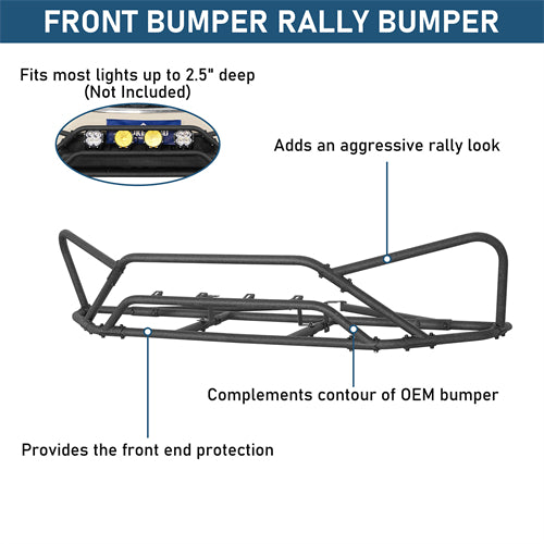 Front Bumper Rally Tubular Bumper For 2013-2017 Subaru XV Crosstrek - Landshaker4x4