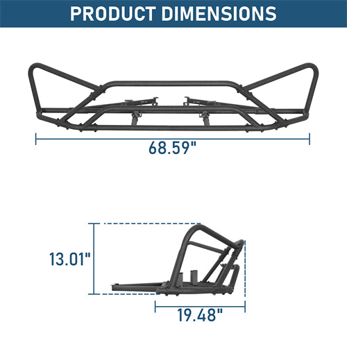 Front Bumper Rally Tubular Bumper For 2013-2017 Subaru XV Crosstrek - Landshaker4x4