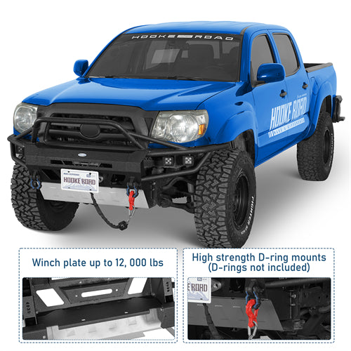 ExplorerX Tube Front Bumper w/ LED Lights For 2005-2011 Toyota Tacoma - Landshaker4x4