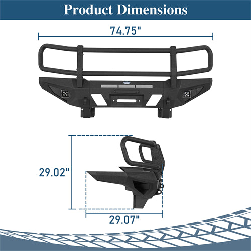 Front Bumper w/ Grille Guard For 2005-2011 Toyota Tacoma - Landshaker4x4