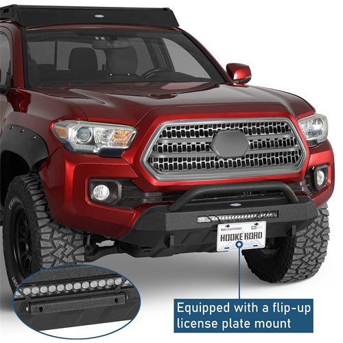 Blink Stubby Front Bumper w/ LED Spotlight Bar For 2016-2023 Toyota Tacoma - Landshaker4x4