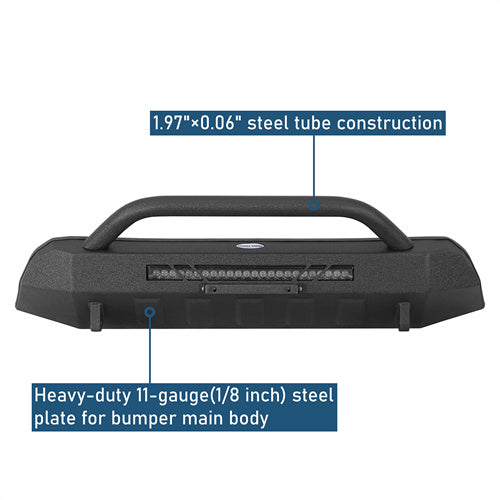 Blink Stubby Front Bumper w/ LED Spotlight Bar For 2016-2023 Toyota Tacoma - Landshaker4x4
