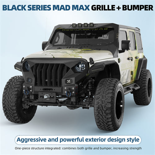 Stubby Mad Max Front Bumper w/Winch plate(20-25 Jeep Gladiator JT)-LandShaker