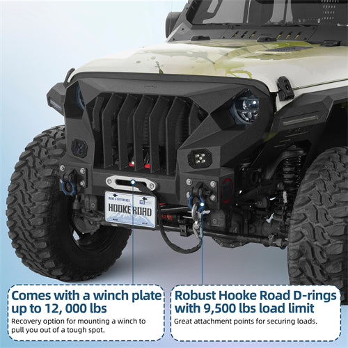 Stubby Mad Max Front Bumper w/Winch plate(20-25 Jeep Gladiator JT)-LandShaker