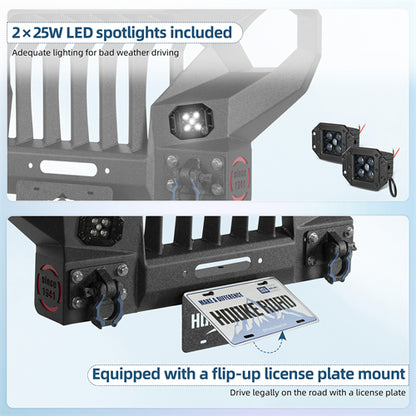 Stubby Mad Max Front Bumper w/Winch plate(20-25 Jeep Gladiator JT)-LandShaker