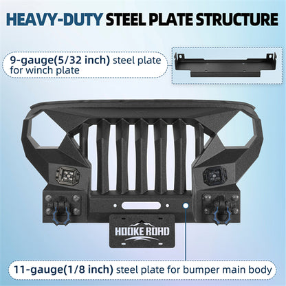 Stubby Mad Max Front Bumper w/Winch plate(20-25 Jeep Gladiator JT)-LandShaker