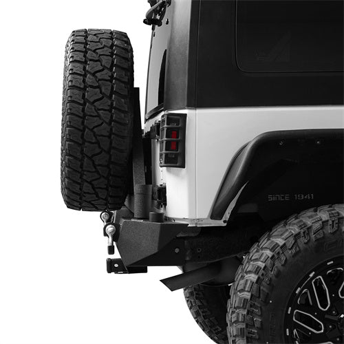 Mad Max Front Bumper & Rear Bumper w/2 Inch Hitch Receiver for 2007-2018 Jeep Wrangler JK - LandShaker 4x4 LSG.2038+2029 7