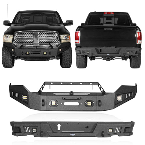 Dodge Ram Front Bumper & Rear Bumper for 2013-2018 Dodge Ram 1500 - LandShaker 4x4 LSG.6001+LSG.6005 1