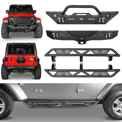 Jeep JL Front Bumper / Rear Bumper / Running Boards for 2018-2023 Jeep Wrangler JL - LandShaker 4x4 LSG.3003+3006+3018 1