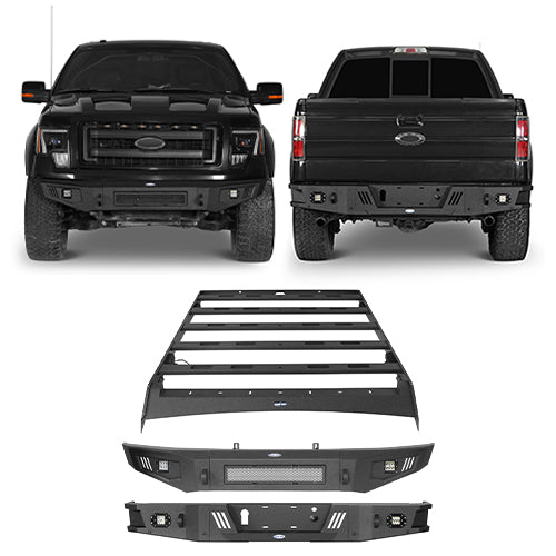 Front Bumper / Rear Bumper / Roof Rack for 2009-2014 F-150 SuperCrew,Excluding Raptor - LandShaker LSG.8205+8201+8204 1