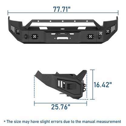 Road Trip Front Full-Width Bumper w/ LED Spotlights For 2009-2012 Ram 1500 - Landshsker4x4