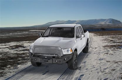 Road Trip Front Full-Width Bumper w/ LED Spotlights For 2009-2012 Ram 1500 - Landshsker4x4