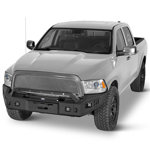Road Trip Front Full-Width Bumper w/ LED Spotlights For 2009-2012 Ram 1500 - Landshsker4x4