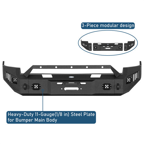 Road Trip Front Full-Width Bumper w/ LED Spotlights For 2009-2012 Ram 1500 - Landshsker4x4