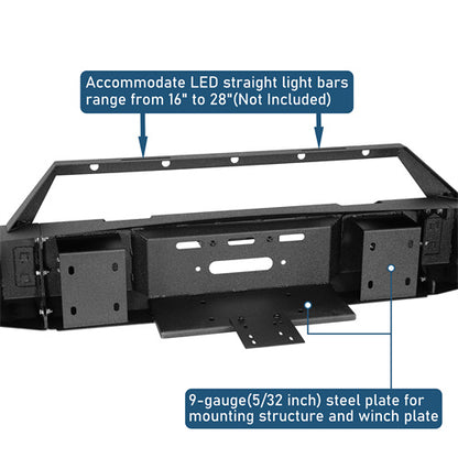Road Trip Front Full-Width Bumper w/ LED Spotlights For 2009-2012 Ram 1500 - Landshsker4x4