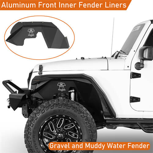 Aluminum Front Inner Fender Liners For 2007-2018 Jeep Wrangler JK - LandShaker-lsg2115-4