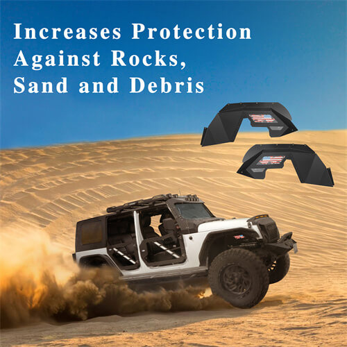 Jeep JK Front Inner Fender Liners w/Since 1941 Logo for 2007-2018 Jeep Wrangler JK - LandShaker 4x4 ls20662067 10