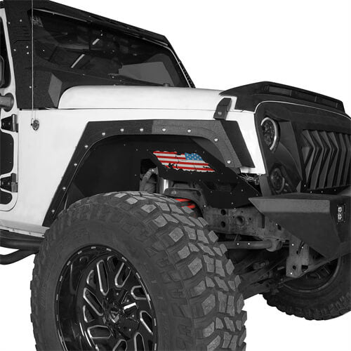 Jeep JK Front Inner Fender Liners w/Since 1941 Logo for 2007-2018 Jeep Wrangler JK - LandShaker 4x4 ls20662067 11