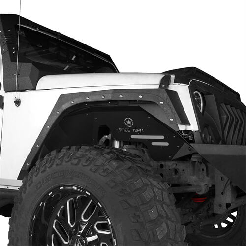 Jeep JK Front Inner Fender Liners w/Since 1941 Logo for 2007-2018 Jeep Wrangler JK - LandShaker 4x4 ls20662067 3