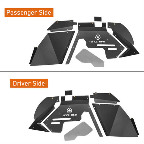 Jeep JK Front Inner Fender Liners w/Since 1941 Logo for 2007-2018 Jeep Wrangler JK - LandShaker 4x4 ls20662067 7