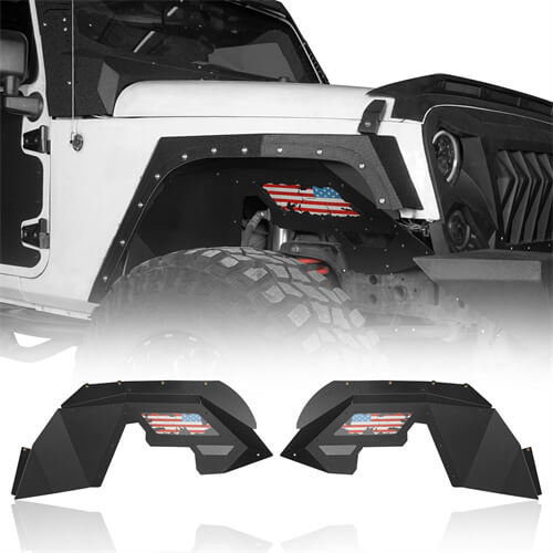 Jeep JK Front Inner Fender Liners w/Since 1941 Logo for 2007-2018 Jeep Wrangler JK - LandShaker 4x4 ls20662067 9