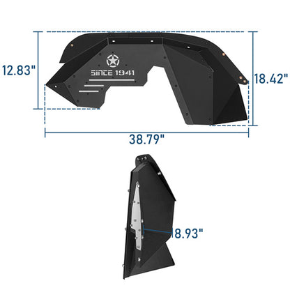 Aluminum Front Inner Fender Liners For 2007-2018 Jeep Wrangler JK - LandShaker