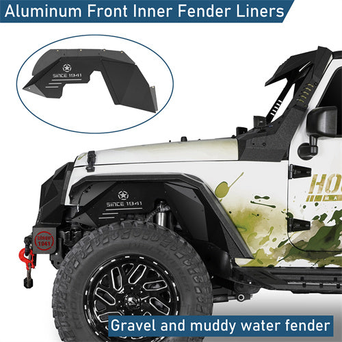 Aluminum Front Inner Fender Liners For 2007-2018 Jeep Wrangler JK - LandShaker