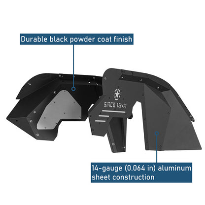 Aluminum Front Inner Fender Liners For 2007-2018 Jeep Wrangler JK - LandShaker