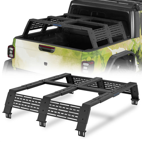 12.2" High Overland Bed Rack For 2020-2025 Jeep Gladiator JT / 2005-2023 Toyota Tacoma(5' Bed) / 2019-2025 Ford Ranger - Landshaker4x4