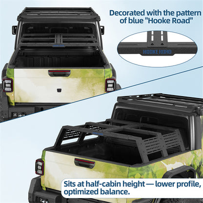 12.2" High Overland Bed Rack For 2020-2025 Jeep Gladiator JT / 2005-2023 Toyota Tacoma(5' Bed) / 2019-2025 Ford Ranger - Landshaker4x4