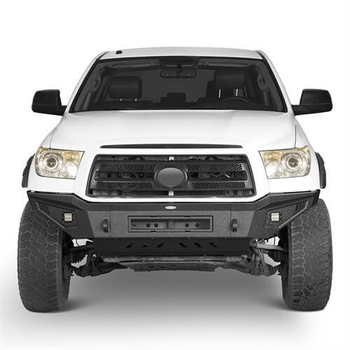 Full Width Front Bumper w/Skid Plate & Rear Bumper for 2007-2013 Toyota Tundra - LandShaker 4x4 l52015204s 3