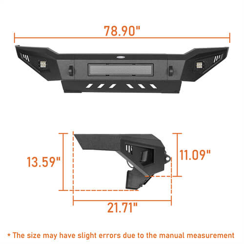 Full Width Front Bumper w/Skid Plate & Rear Bumper for 2007-2013 Toyota Tundra - LandShaker 4x4 l52015204s 5