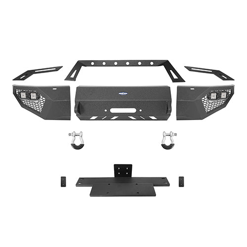 Front Bumper w/ Grill Guard & Rear Bumper for 2009-2014 Ford F-150 Excluding Raptor  - LandShaker 4x4 LSG.8200+8204 20