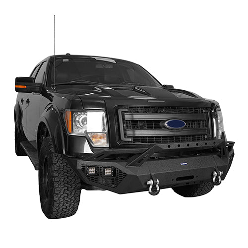 Front Bumper w/ Grill Guard & Rear Bumper for 2009-2014 Ford F-150 Excluding Raptor  - LandShaker 4x4 LSG.8200+8204 5