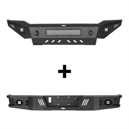 Full Width Front Bumper & Rear Bumper for 2007-2013 Toyota Tundra - LandShaker 4x4 l52045206s 3