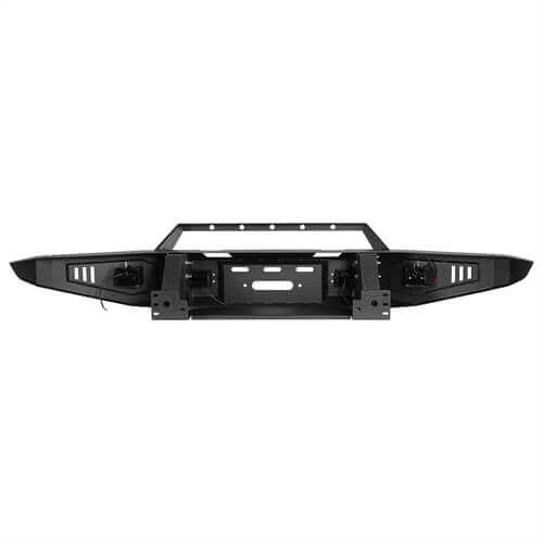 Full Width Front Bumper w/Winch Plate & Rear Bumper w/Hitch Receiver for 2007-2013 Toyota Tundra LandShaker LSG.5205+LSG.5201 12