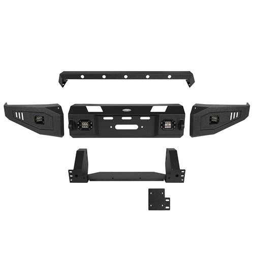 Full Width Front Bumper w/Winch Plate & Rear Bumper w/Hitch Receiver for 2007-2013 Toyota Tundra LandShaker LSG.5205+LSG.5201 15