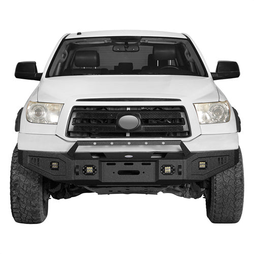 Full Width Front Bumper w/Winch Plate & Rear Bumper w/Hitch Receiver for 2007-2013 Toyota Tundra LandShaker LSG.5205+LSG.5201 4