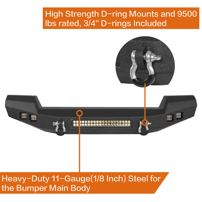 Jeep JK Full Width Front Bumper & Rear Bumper w/Tire Carrier for 2007-2018 Jeep Wrangler JK JKU - LandShaker 4x4 LSG.2052+LSG.2029 9