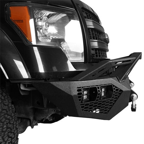 Front Bumper w/Grill Guard & Back Bumper for 2009-2014 Ford F-150 Excluding Raptor - LandShaker 4x4 LSG.8200+LSG.8203 4