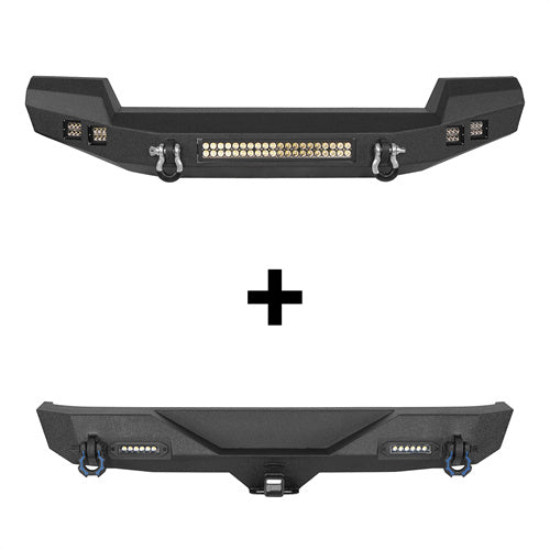 Climber Full width Front Bumper & Different Trail Rear Bumper Combo(07-18 Jeep Wrangler JK JKU)-LandShaker 4x4