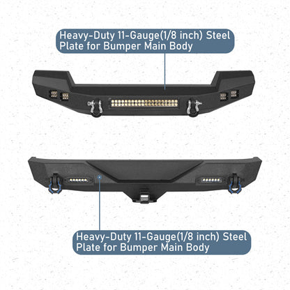 Climber Full width Front Bumper & Different Trail Rear Bumper Combo(07-18 Jeep Wrangler JK JKU)-LandShaker 4x4