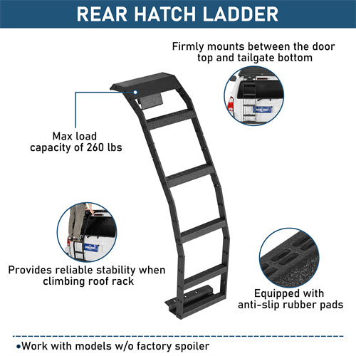 Rear Hatch Ladder For 2003-2009 Toyota 4Runner w/o Spoiler - Landshaker4x4
