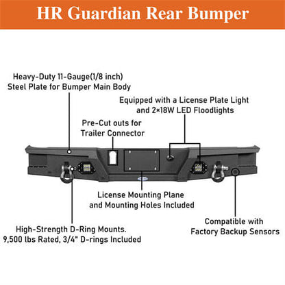 Jeep Gladiator Rear Bumper for 2020-2024 Jeep Gladiator JT - LandShaker 4x4 ls7003 14
