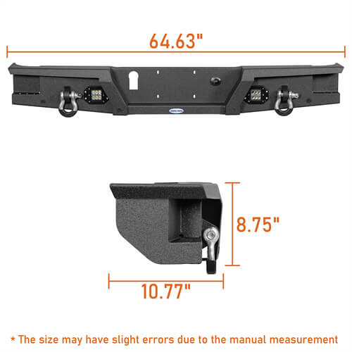 Jeep Gladiator Rear Bumper for 2020-2024 Jeep Gladiator JT - LandShaker 4x4 ls7003 15