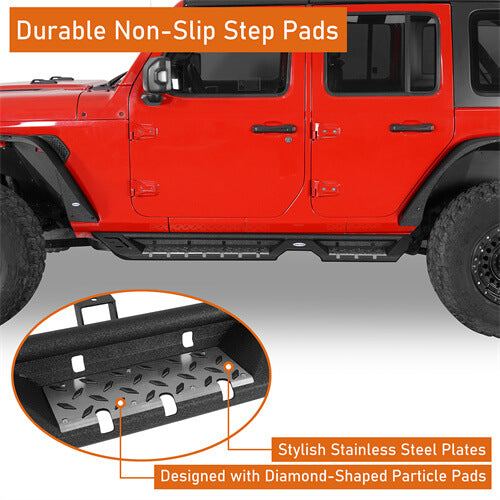 Jeep JL Side Steps Running Boards for 2018-2023 Jeep Wrangler JL - LandShaker 4x4 ls3045 10