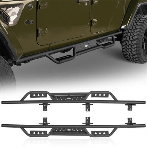 Jeep JT Side Steps Nerf Bars for 2020-2022 Jeep Gladiator  - LandShaker 4x4 l7001-1s 1